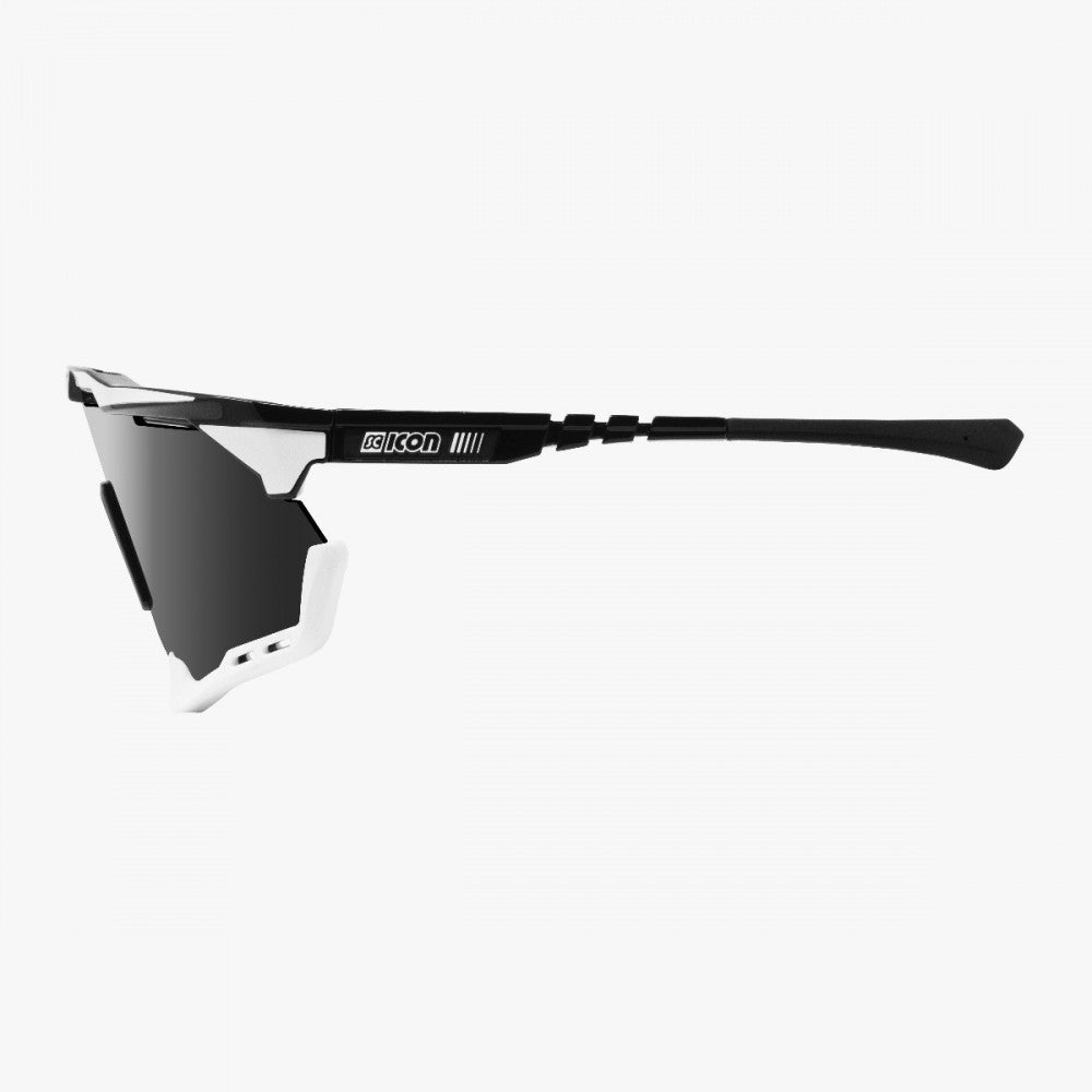 Scicon AEROSHADE XL Negro Brillo Blanco Rayas Multimirror Plata