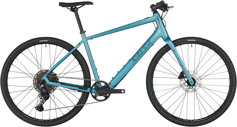 Salsa Confluence Flat Bar Cues 11 Ebike - 700c Aluminum Dark Cyan