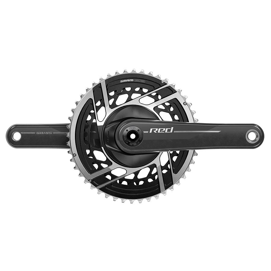 SRAM Red DUB 2x E1 Crankset Speed: 12 Spindle: 28.99mm BCD: Direct Mount SRAM 8 Bolt Road