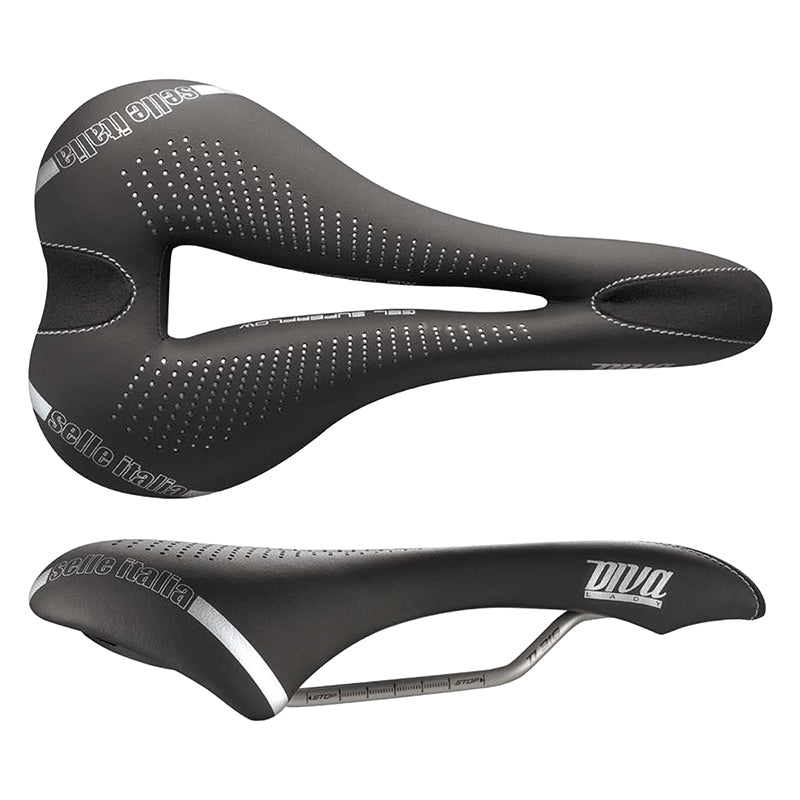 Selle Italia Diva Gel Superflow Saddle - Titanium Black Womens