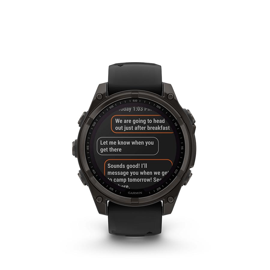 Garmin Fenix 8 Smartwatch - Solar Sapphire Titanium with Silicone Wristband