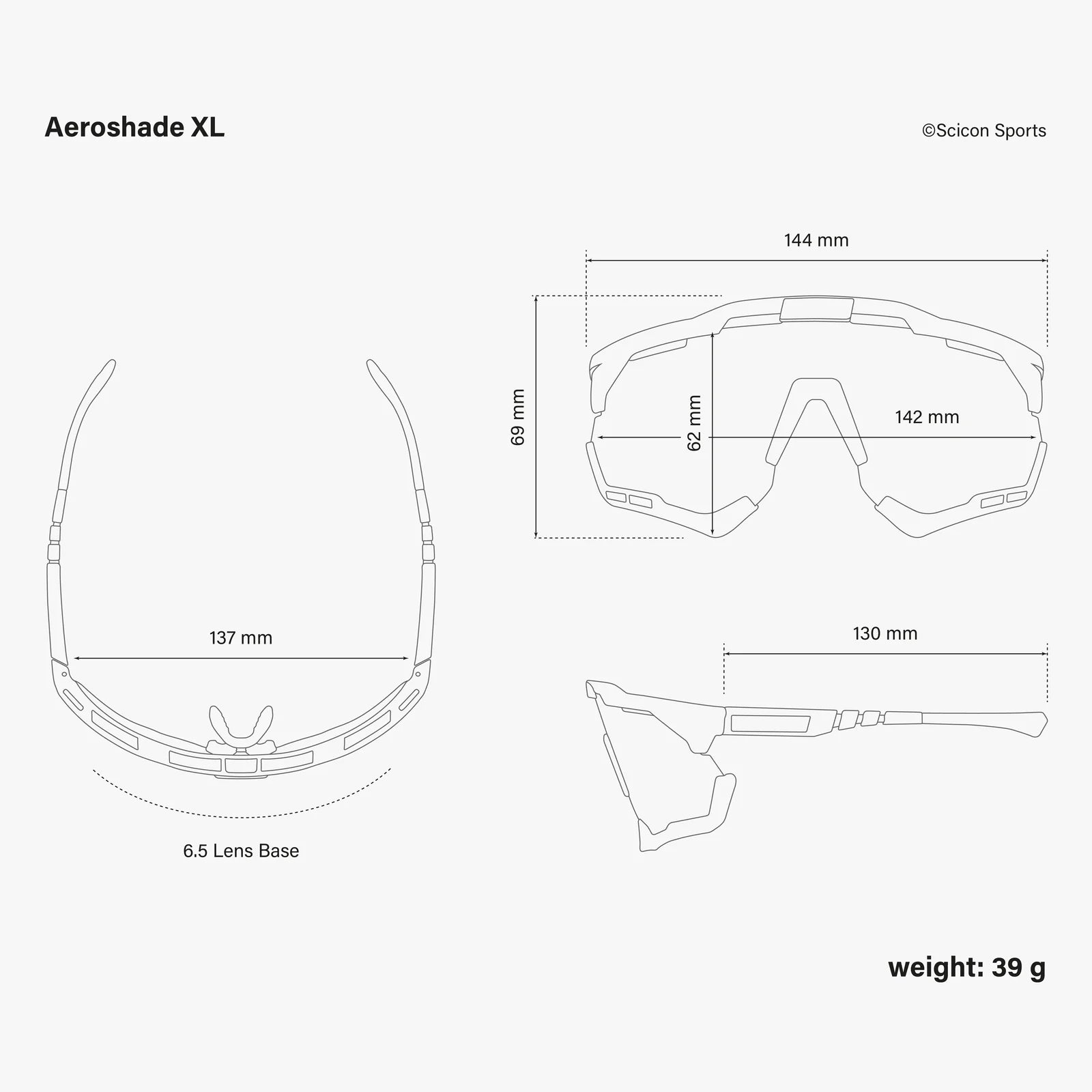 SCICON AEROSHADE  XL Crystal / Black Fender / Multimirror Red