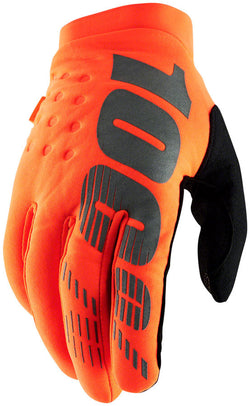 100% Brisker Gloves - Flourescent Orange/Black