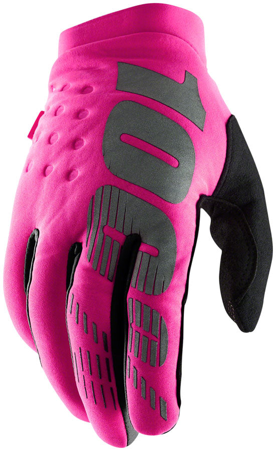 100% Brisker Gloves - Neon Pink/Black