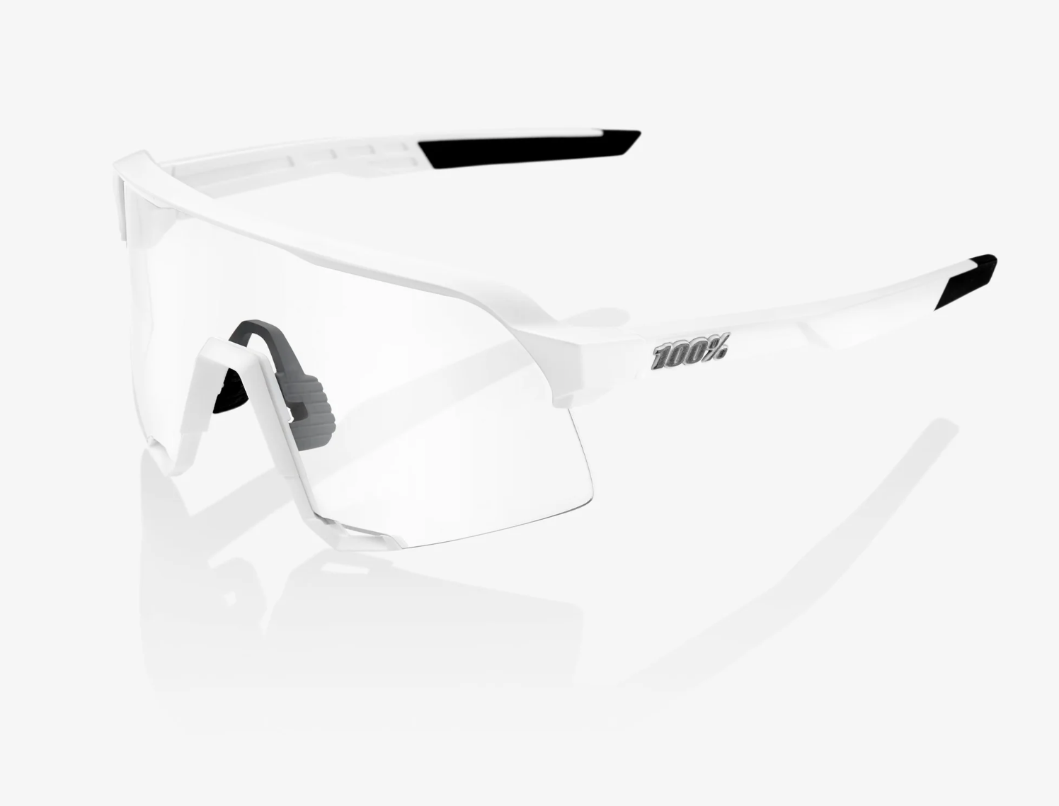 100% S3 Matte White Hiper Silver Mirror Lens